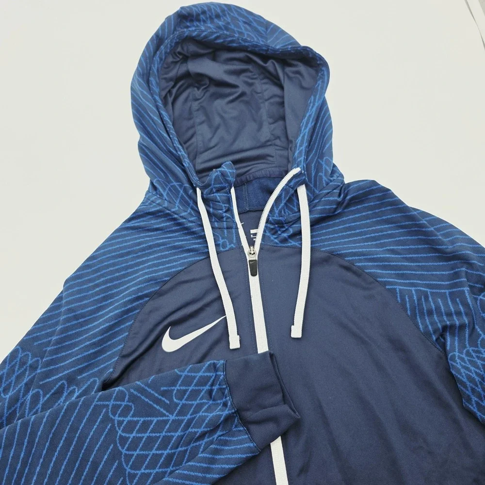 Nike Dri-Fit Full Zip Hoodie‎ Soccer Jacket DR2571-451 Men's Size Small Blue